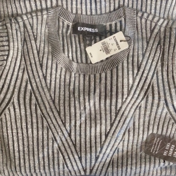 Express Striped Long Sleeve Sweater Dress - Picture 8 of 8